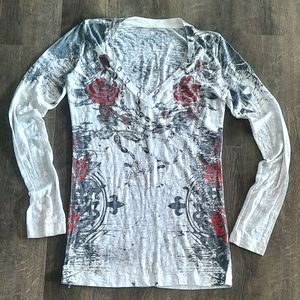 Rebel Saints rose and cross tshirt